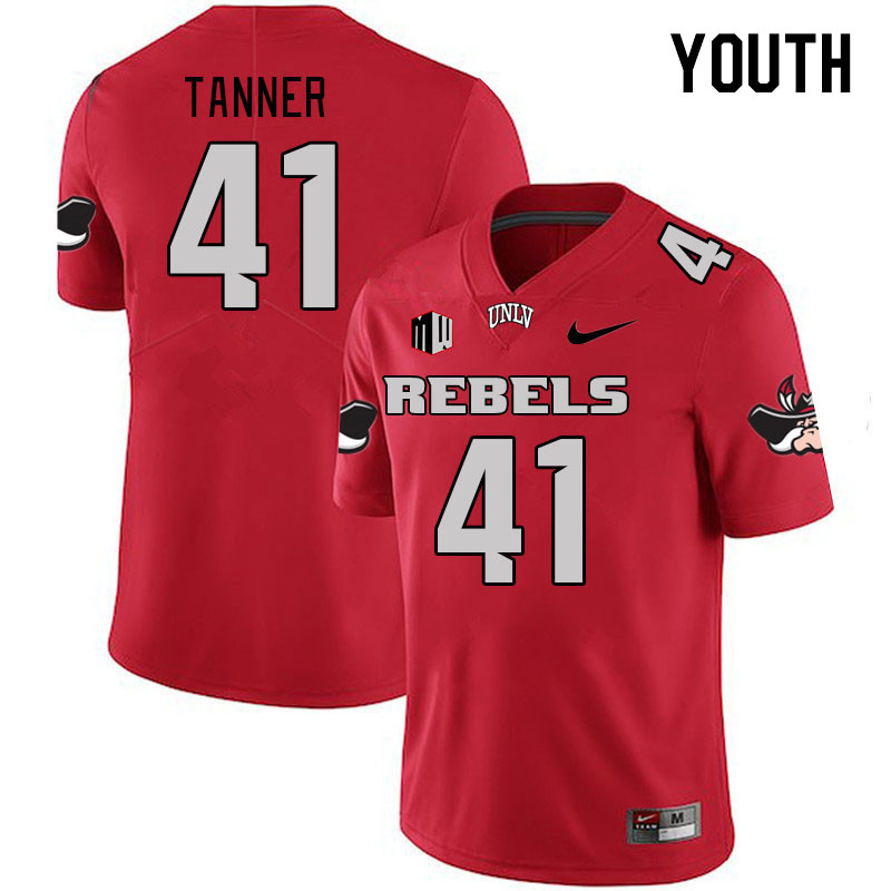 Youth #41 Rashod Tanner UNLV Rebels 2023 College Football Jerseys Stitched-Scarlet - Click Image to Close
